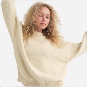 NWT MATE The Label 100% Organic Cotton Textured Knit Oversized Crew Sweater M/L